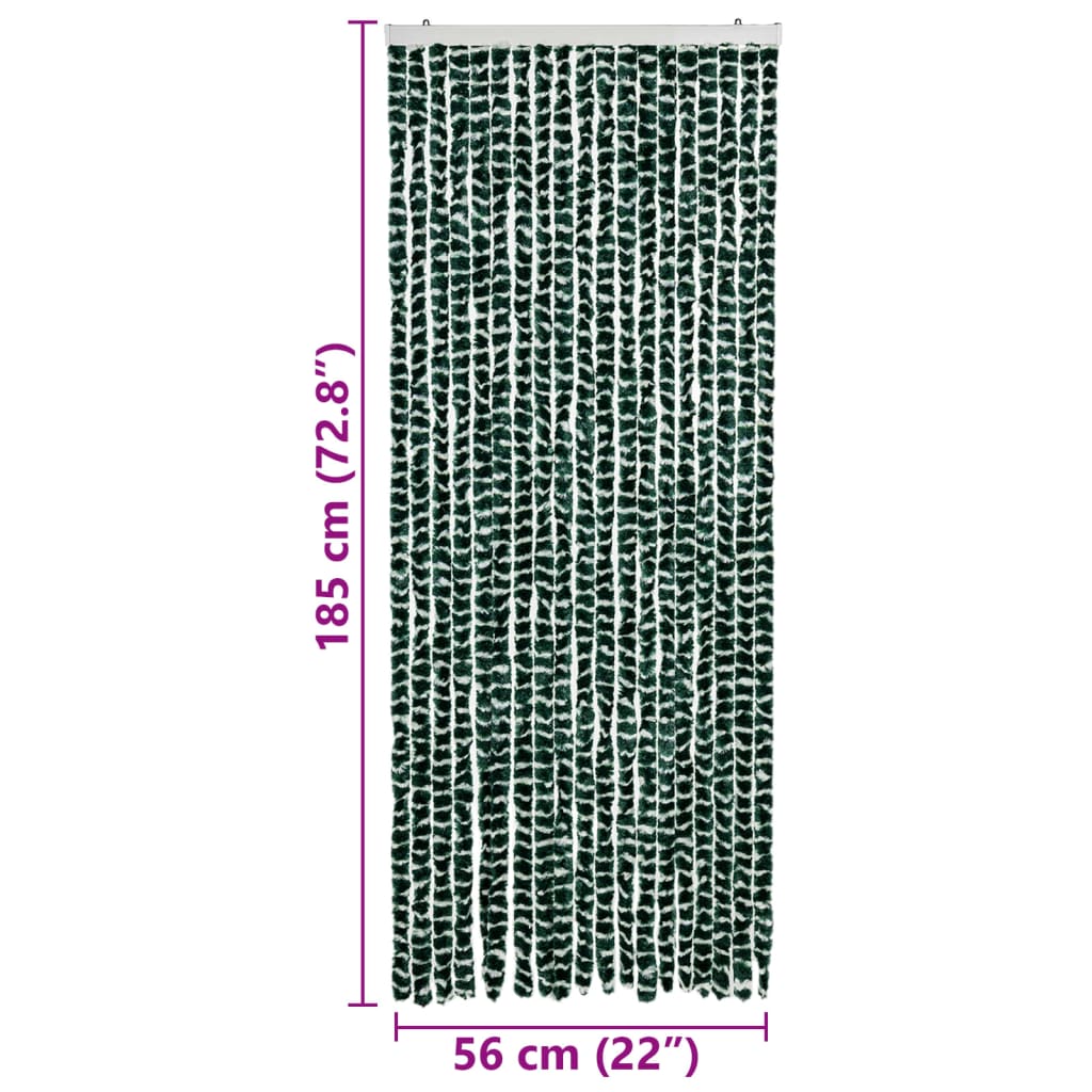 Insektenschutz-Vorhang Grün und Weiß 56x185 cm Chenille