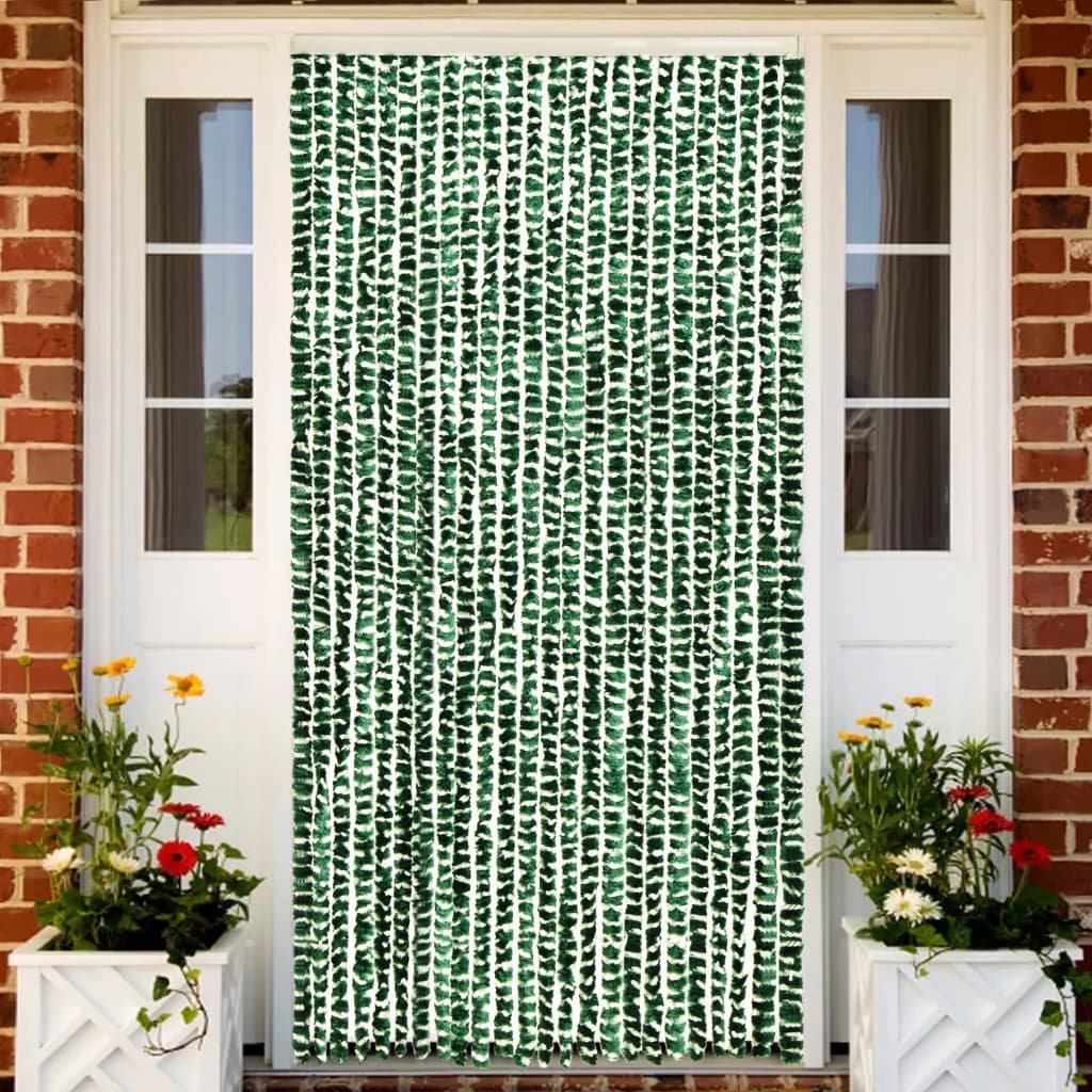 Insektenschutz-Vorhang Grün und Weiß 100x220 cm Chenille