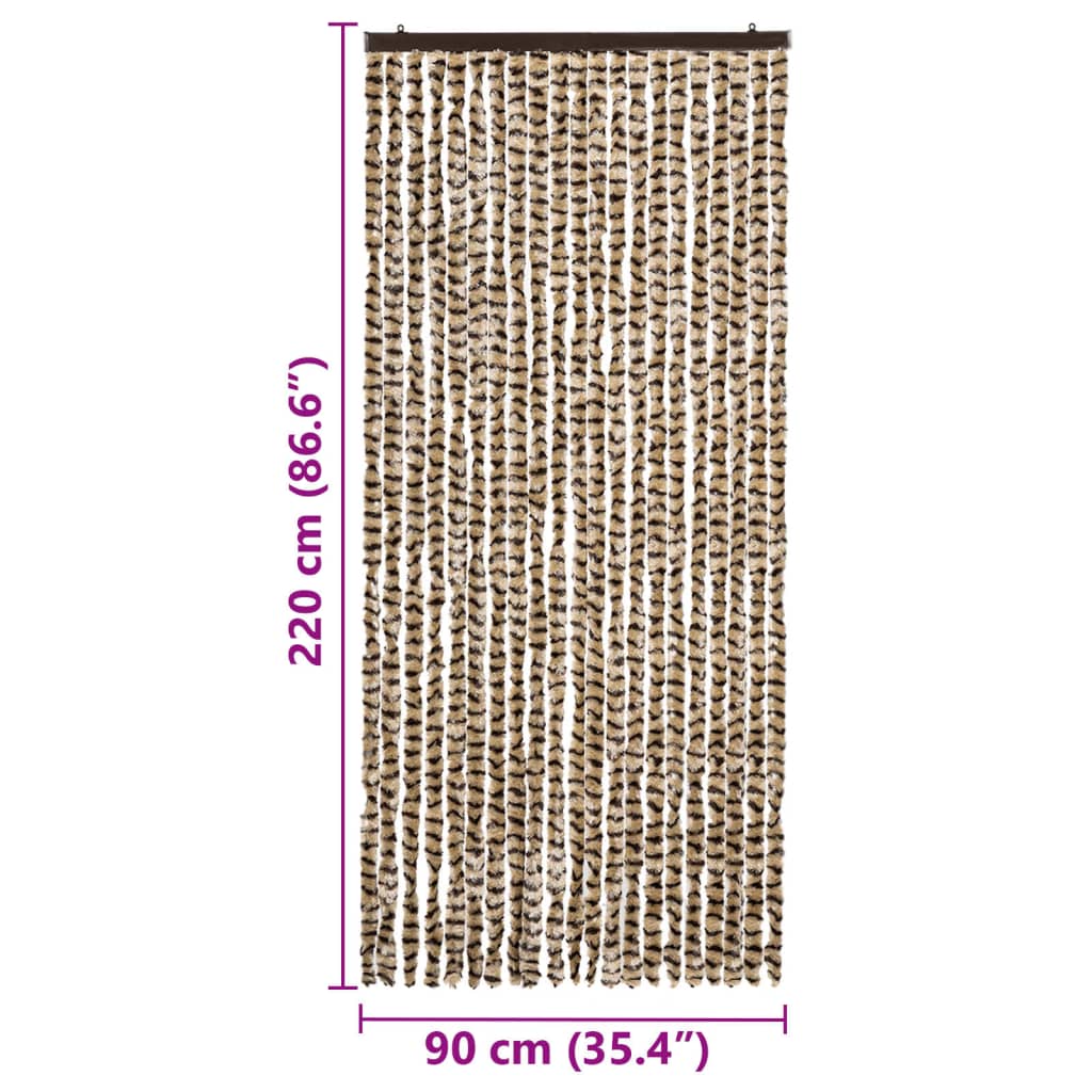 Insektenschutz-Vorhang Beige und Braun 90x220 cm Chenille