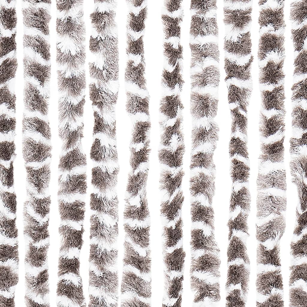 Insektenschutz-Vorhang Taupe und Weiß 100x220 cm Chenille