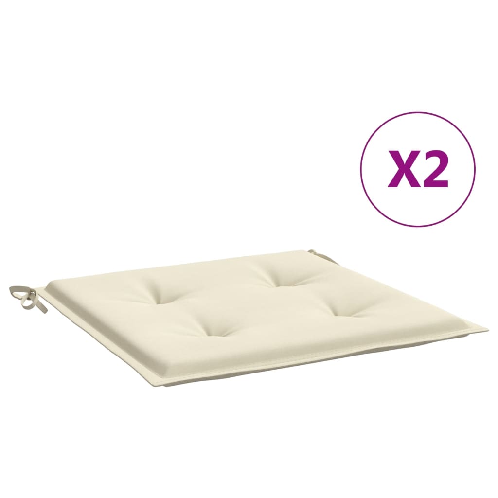 Gartenstuhl-Kissen 2 Stk. Creme 40x40x3 cm Oxford-Gewebe