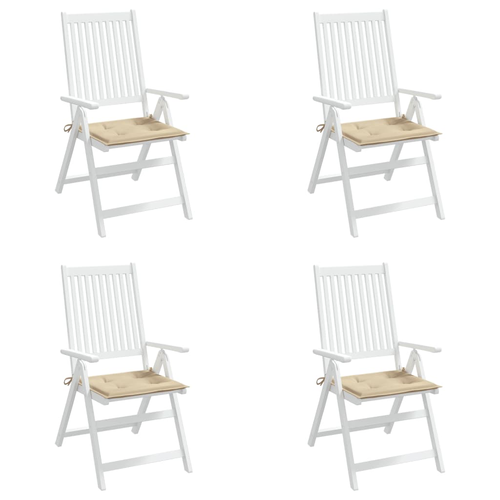 Gartenstuhl-Kissen 4 Stk. Beige 50x50x3 cm Oxford-Gewebe