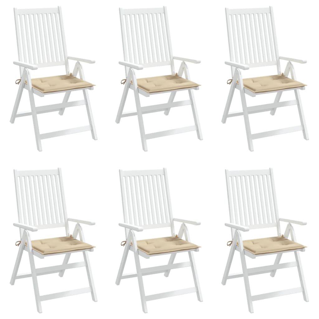 Gartenstuhl-Kissen 6 Stk. Beige 50x50x3 cm Oxford-Gewebe