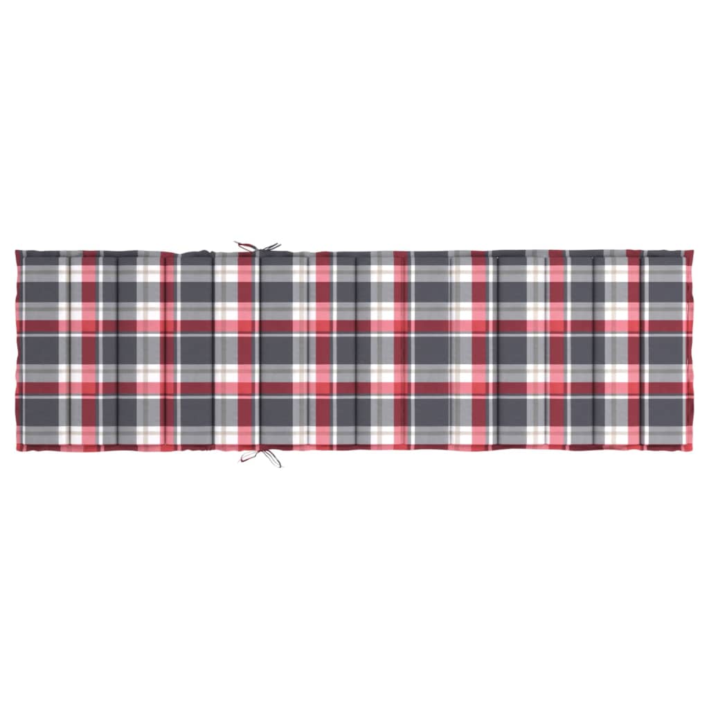 Sonnenliegen-Auflage Rot Karomuster 200x50x3 cm Oxford-Gewebe