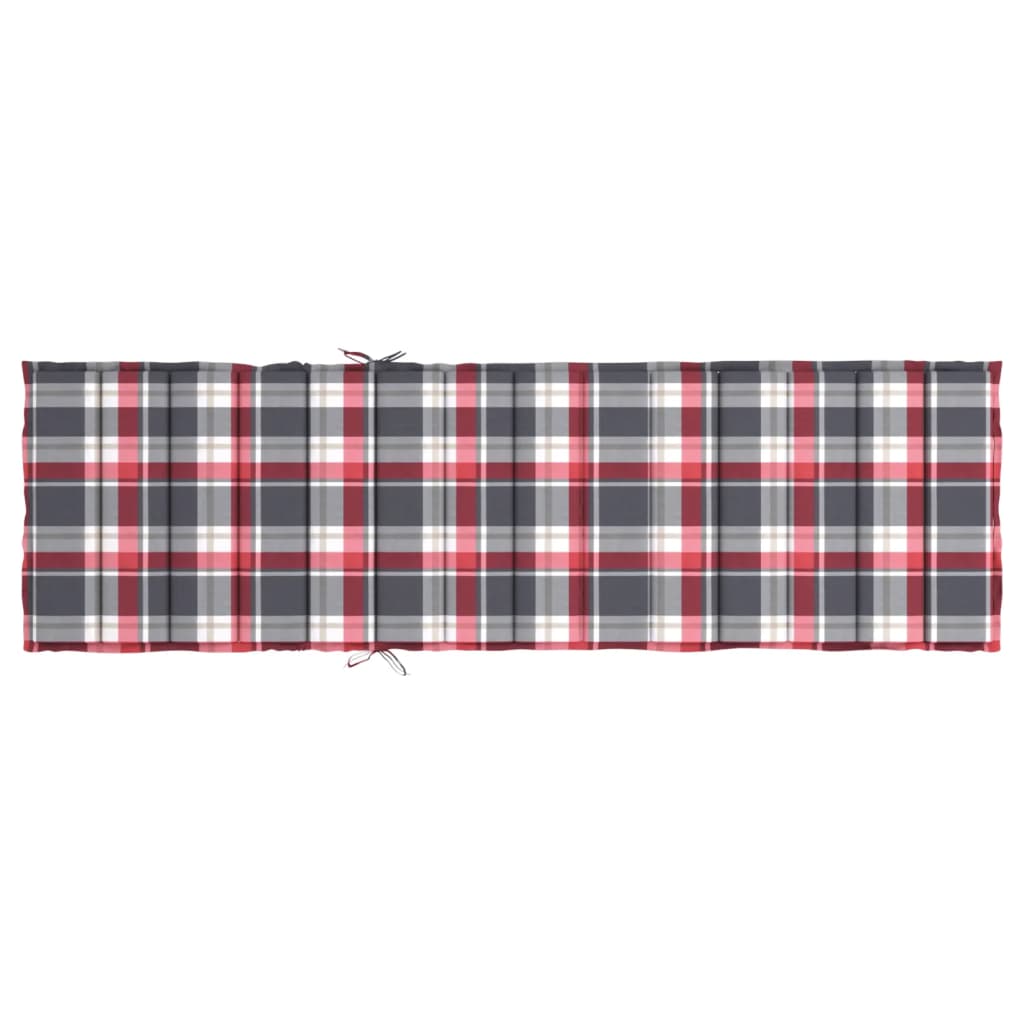 Sonnenliegen-Auflage Rot Karomuster 200x70x3 cm Oxford-Gewebe