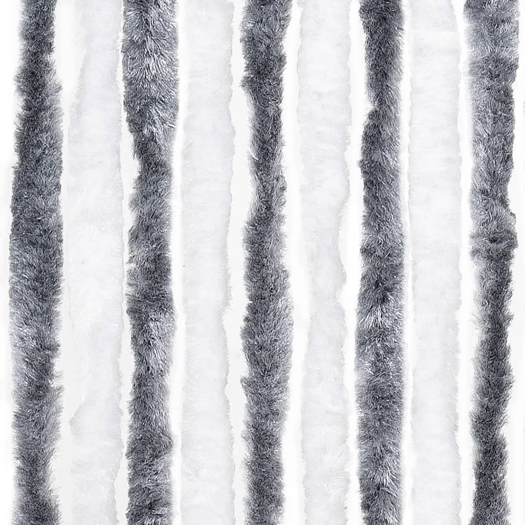 Insektenschutz-Vorhang Grau und Weiß 90x200 cm Chenille
