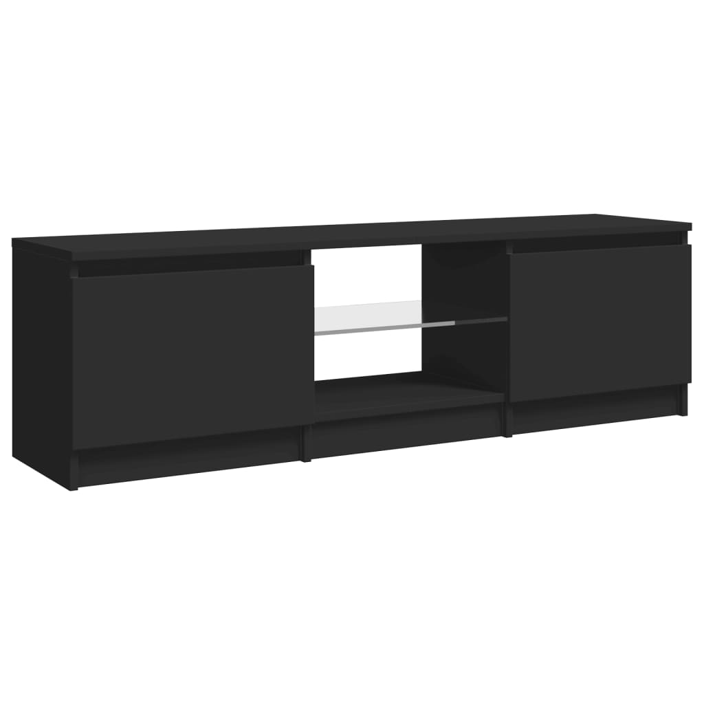 TV-Schrank mit LED-Leuchten Schwarz 120x30x35,5 cm