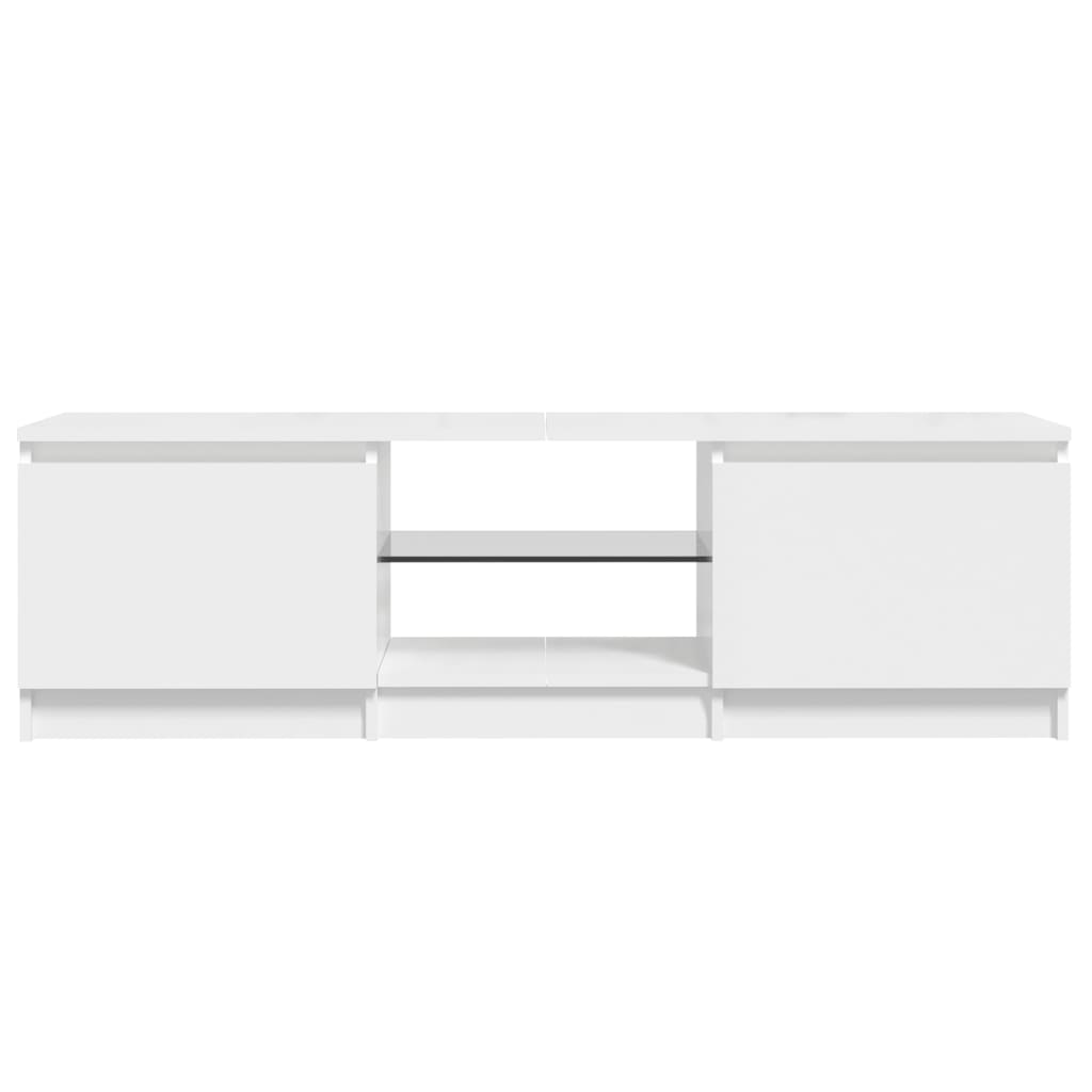 TV-Schrank mit LED-Leuchten Hochglanz-Weiß 120x30x35,5 cm