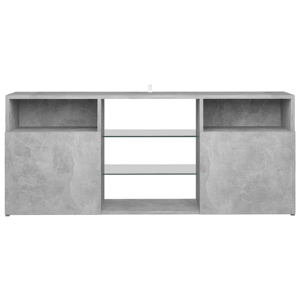 TV-Schrank mit LED-Leuchten Betongrau 120x30x50 cm