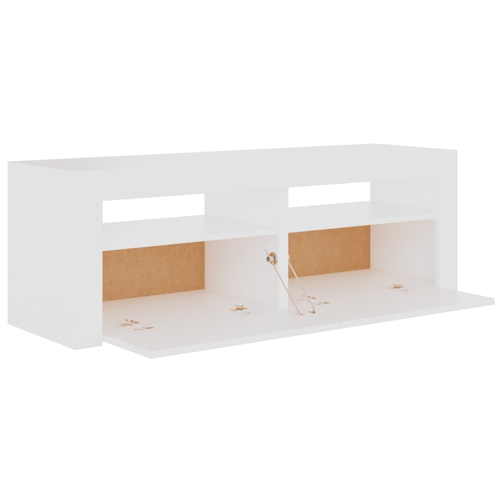 TV-Schrank mit LED-Leuchten Weiß 120x35x40 cm