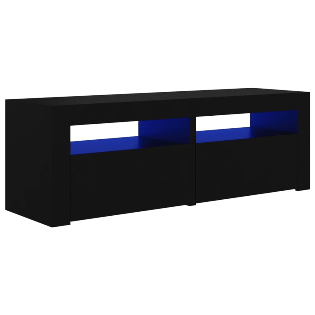 TV-Schrank mit LED-Leuchten Schwarz 120x35x40 cm