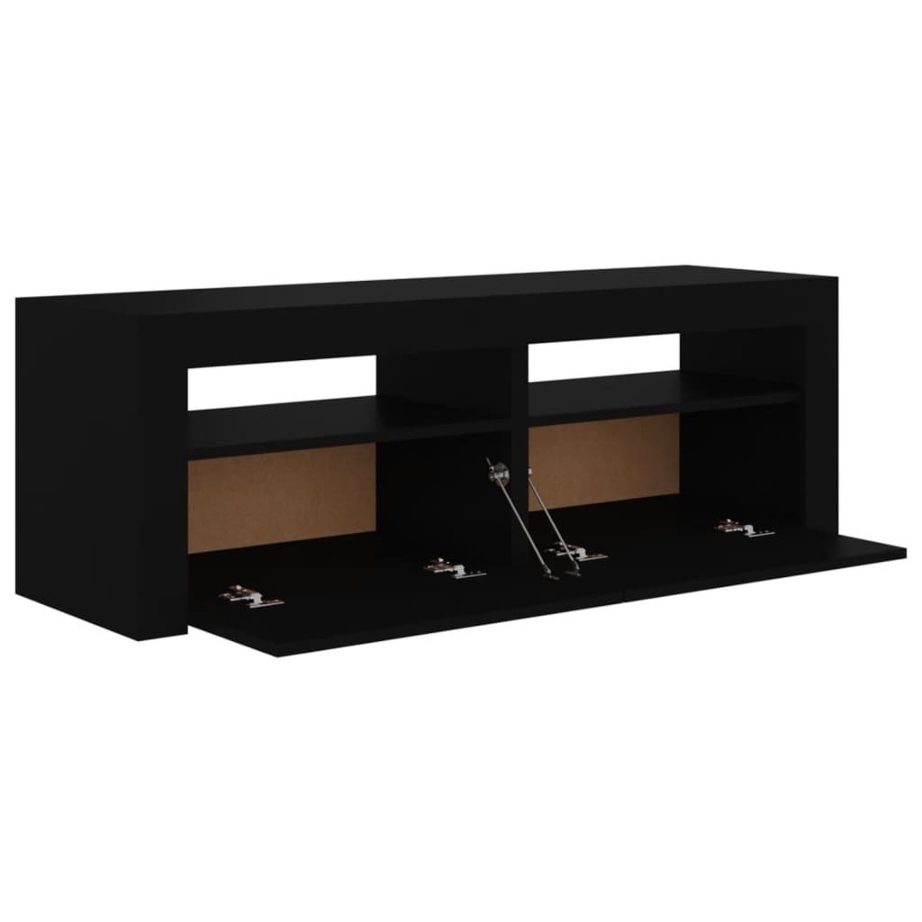 TV-Schrank mit LED-Leuchten Schwarz 120x35x40 cm