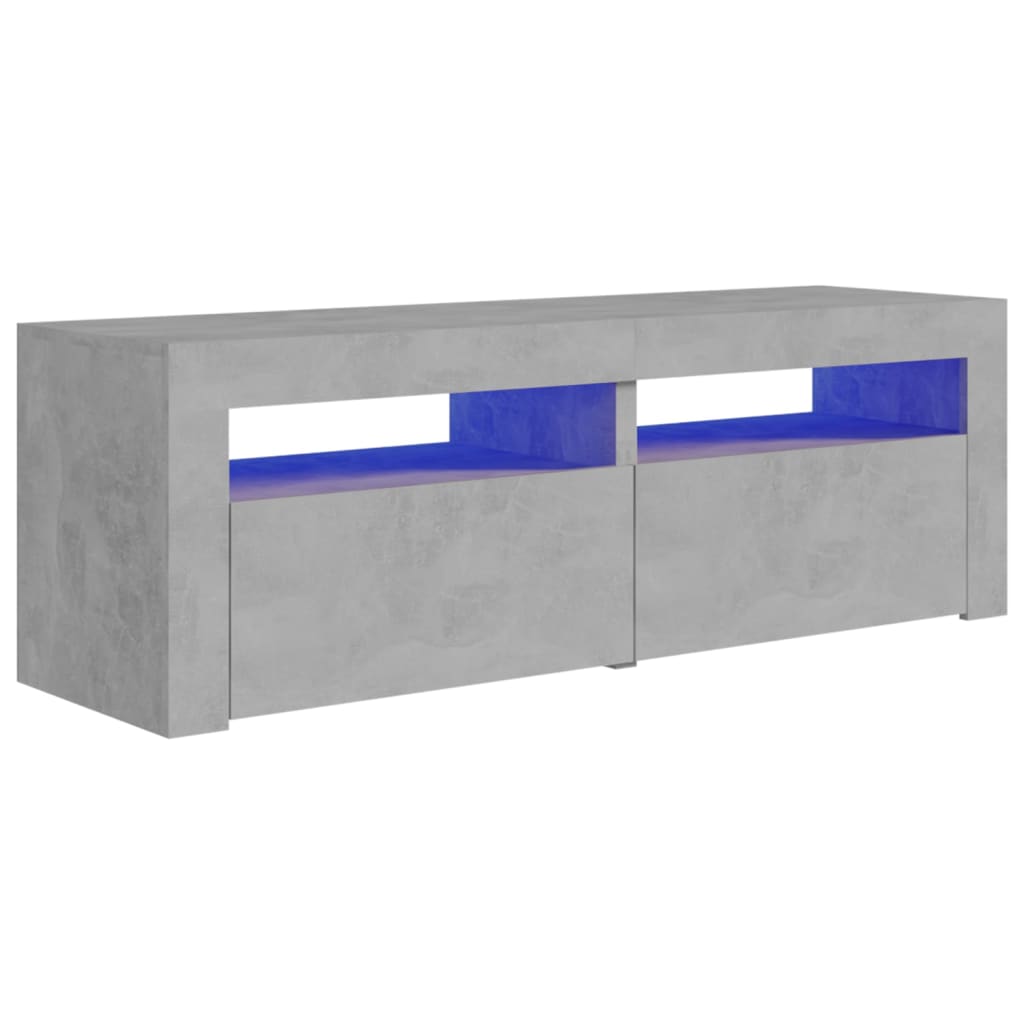 TV-Schrank mit LED-Beleuchtung Betongrau 120x35x40 cm