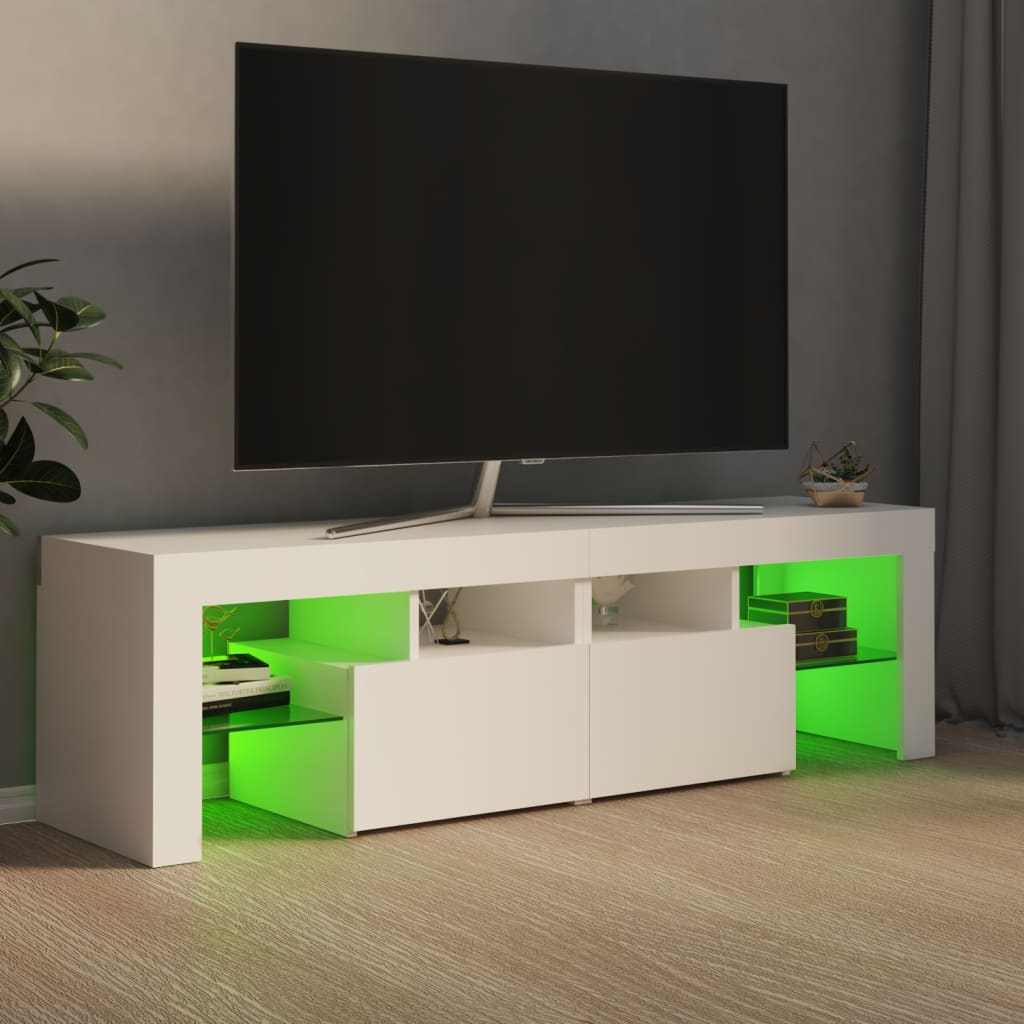 TV-Schrank mit LED-Beleuchtung Weiß 140x36,5x40 cm