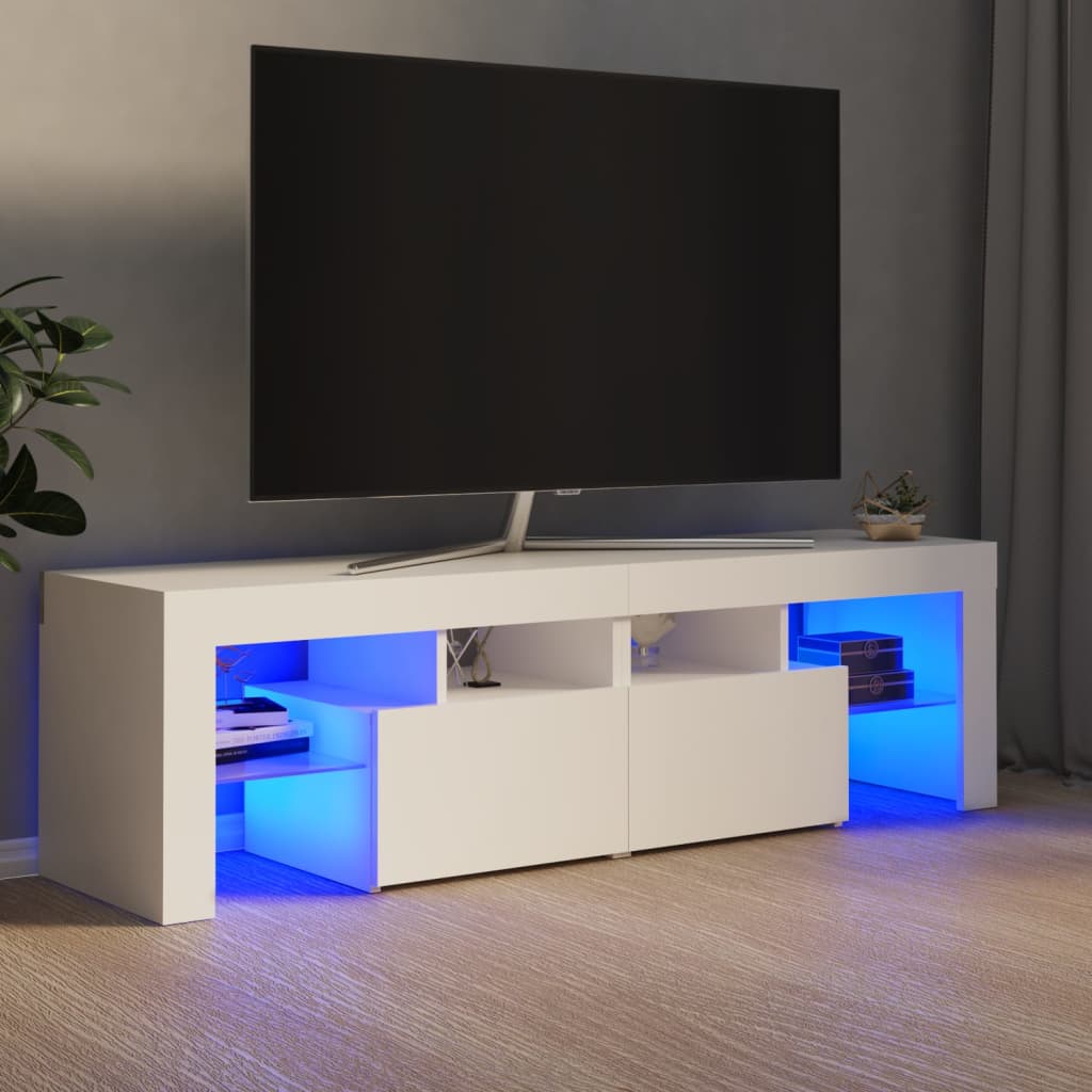 TV-Schrank mit LED-Beleuchtung Weiß 140x36,5x40 cm