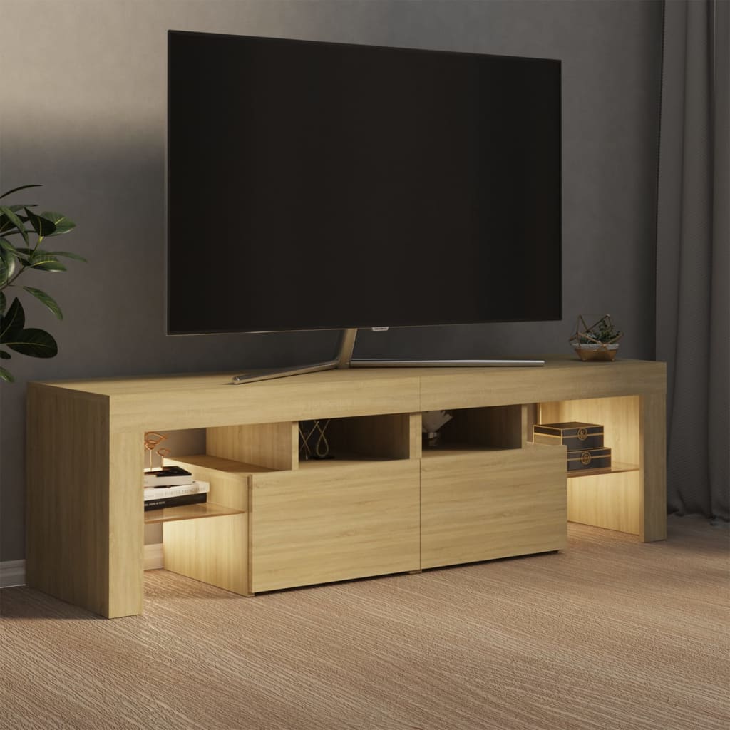 TV-Schrank mit LED-Beleuchtung Sonoma-Eiche 140x36,5x40 cm