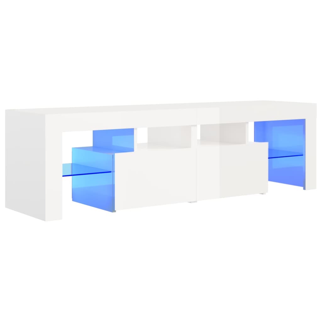 TV-Schrank mit LED-Beleuchtung Hochglanz-Weiß 140x36,5x40 cm