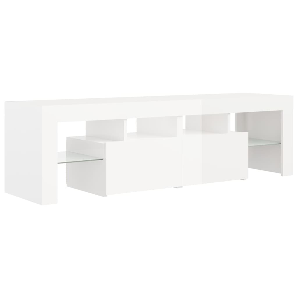 TV-Schrank mit LED-Beleuchtung Hochglanz-Weiß 140x36,5x40 cm