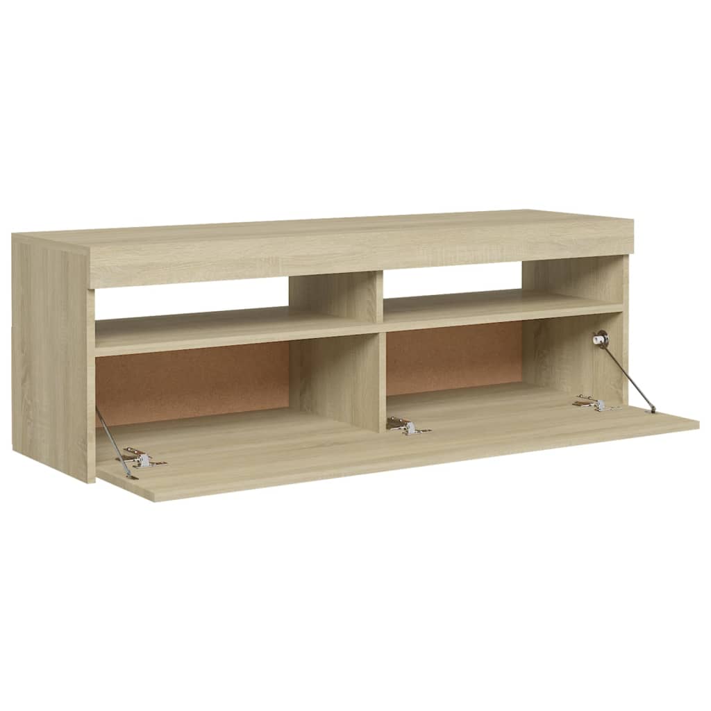 TV-Schrank mit LED-Leuchten Sonoma-Eiche 120x35x40 cm