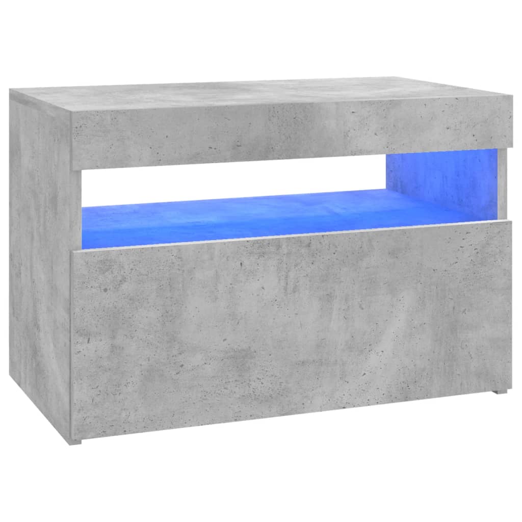 TV-Schrank mit LED-Leuchten Betongrau 60x35x40 cm