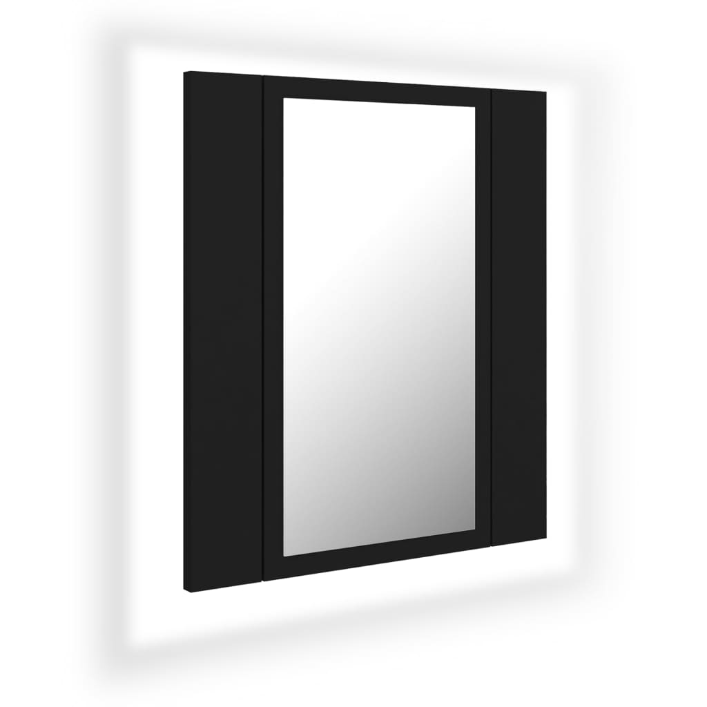 LED-Bad-Spiegelschrank Schwarz 40x12x45 cm Acryl