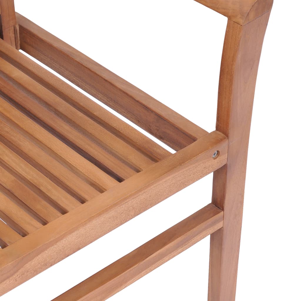 Essstühle 2 Stk. mit Roten Kissen Massivholz Teak