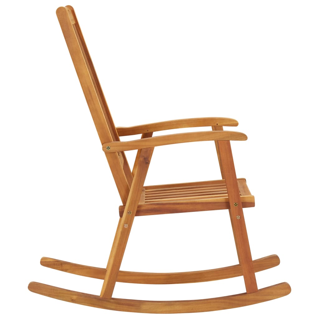 3064181 vidaXL Rocking Chair with Cushions Solid Acacia Wood (311844+43181)