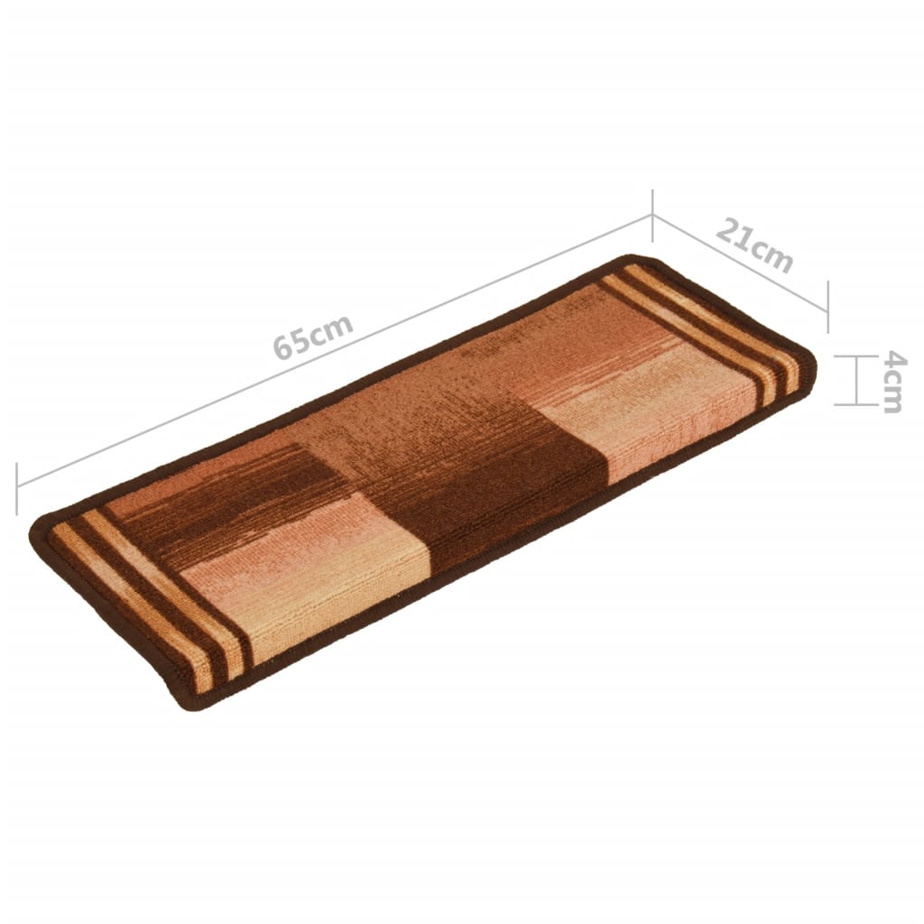 Treppenmatten Selbstklebend 15 Stk. 65x21x4 cm Braun