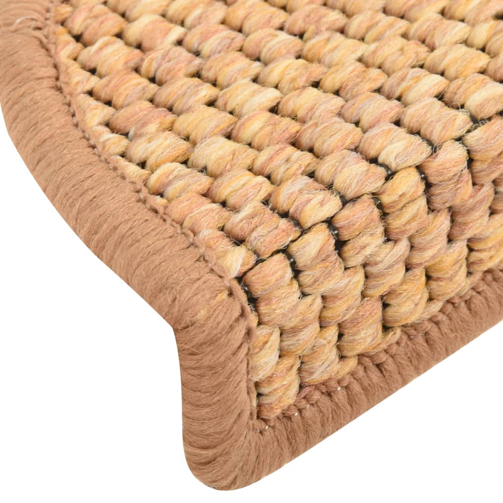 Treppenmatten Selbstklebend Sisal-Optik 15Stk. 56x17x3cm Orange