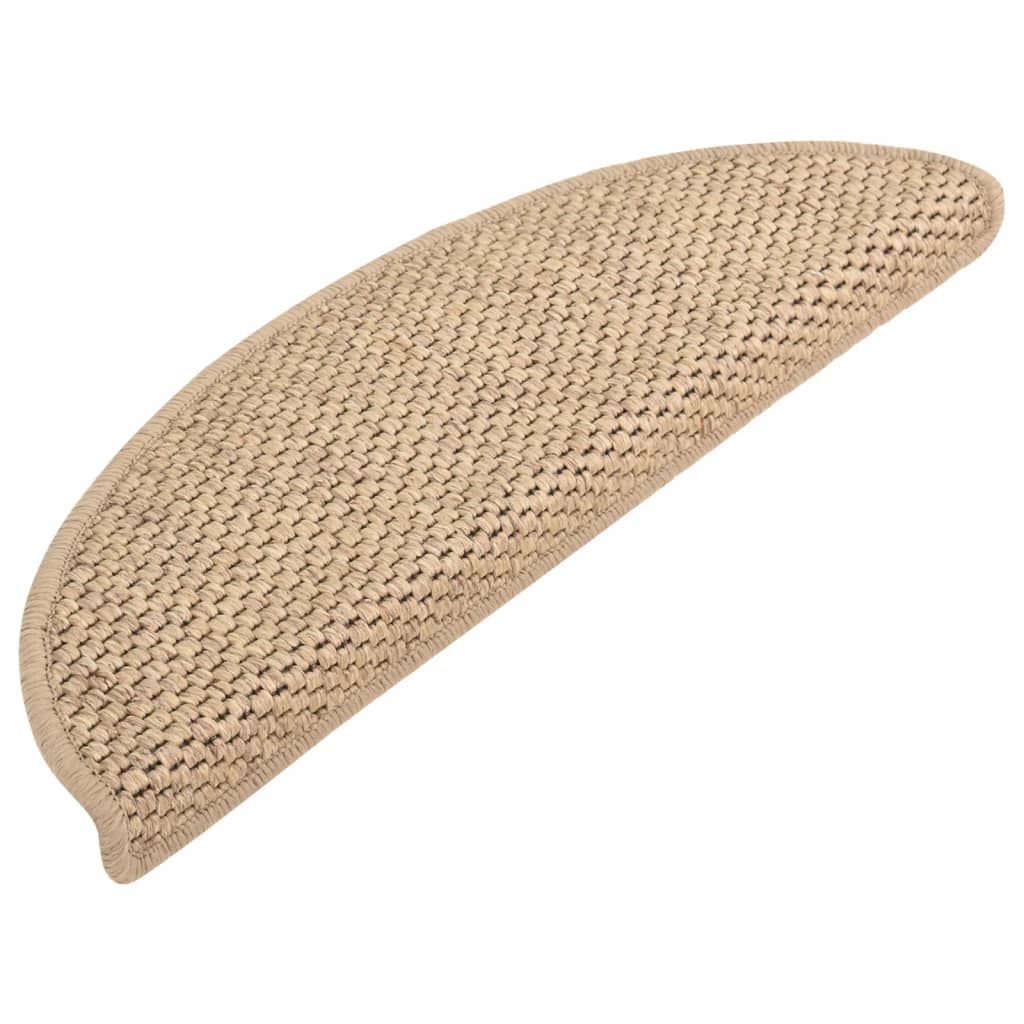 Treppenmatten Selbstklebend Sisal-Optik 15 Stk. 56x17x3 cm Sand