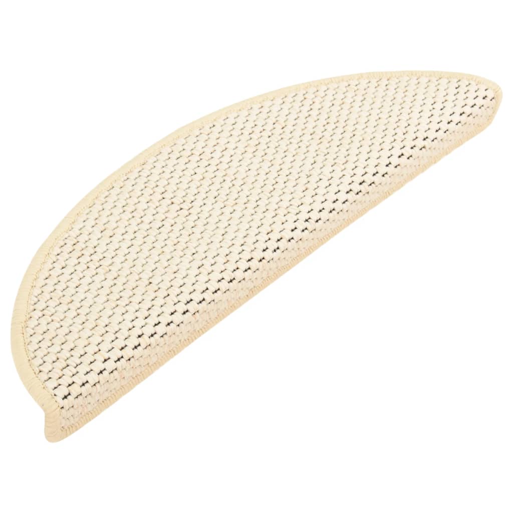 Treppenmatten Selbstklebend Sisal-Optik 15 Stk. 56x17x3cm Creme