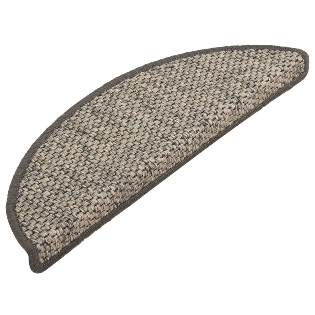 Treppenmatten Selbstklebend Sisal 15 Stk. 65x21x4 cm Anthrazit