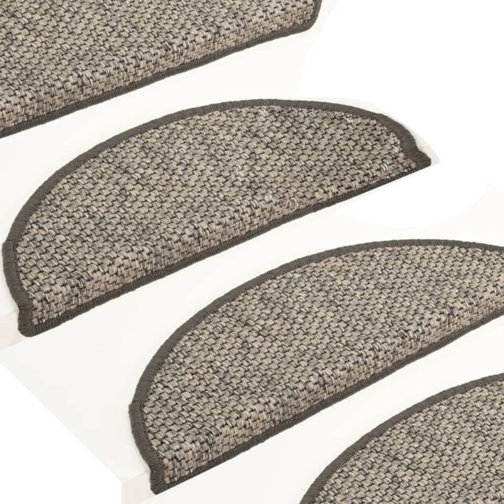 Treppenmatten Selbstklebend Sisal 15 Stk. 65x21x4 cm Anthrazit