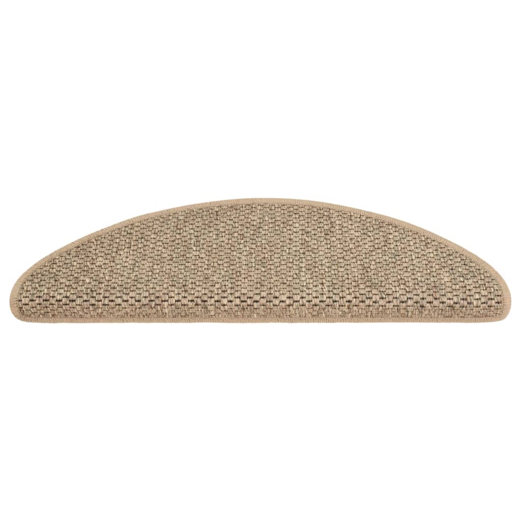 Treppenmatten Selbstklebend Sisal 15 Stk. 65x21x4cm Dunkelbeige