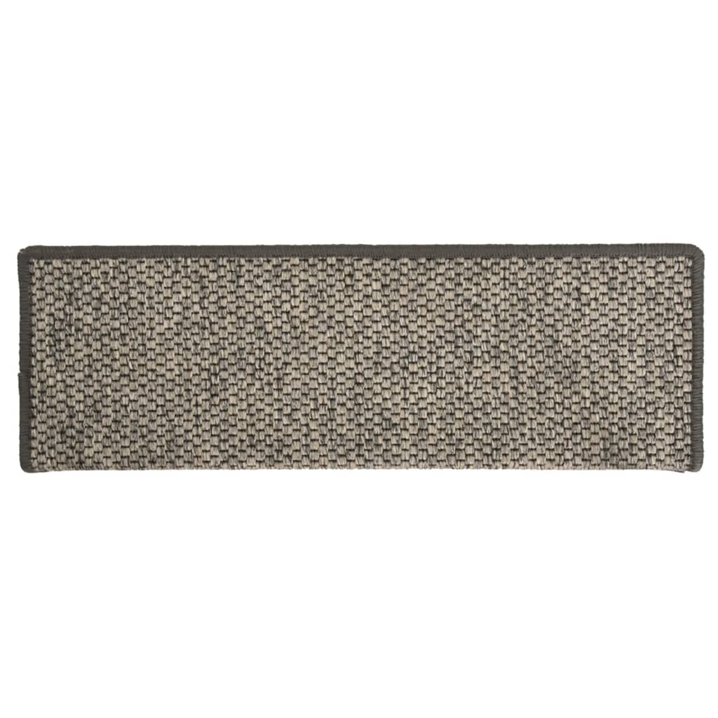 Treppenmatten Selbstklebend Sisal 15Stk. 65x21x4cm Grau & Beige