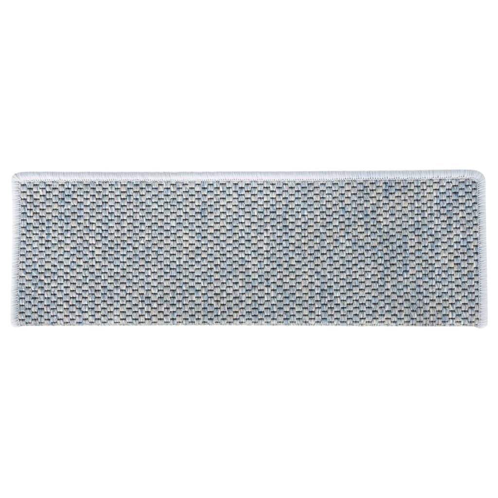 Treppenmatten Selbstklebend Sisal-Optik 15 Stk. 65x21x4 cm Blau