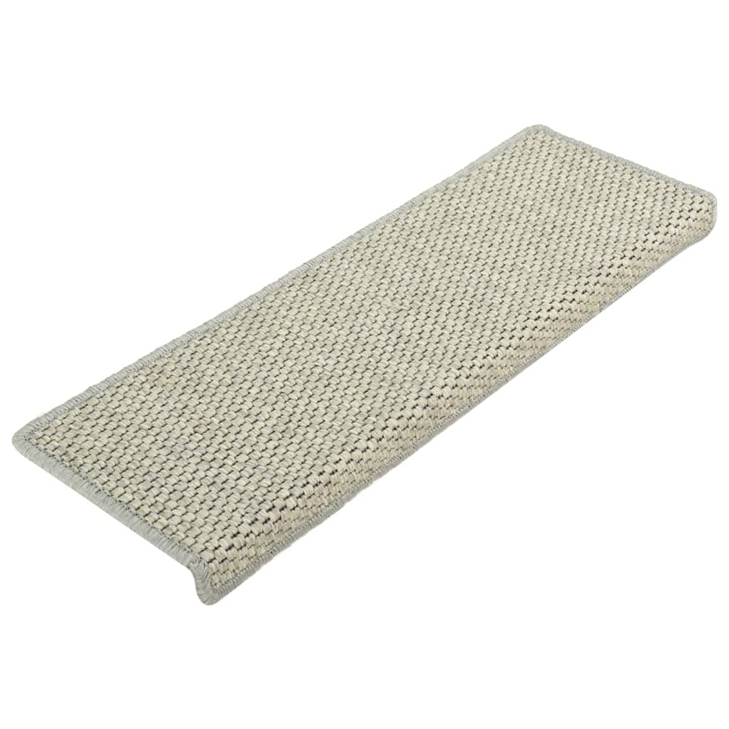 Treppenmatten Selbstklebend Sisal-Optik 15 Stk. 65x21x4 cm Grau