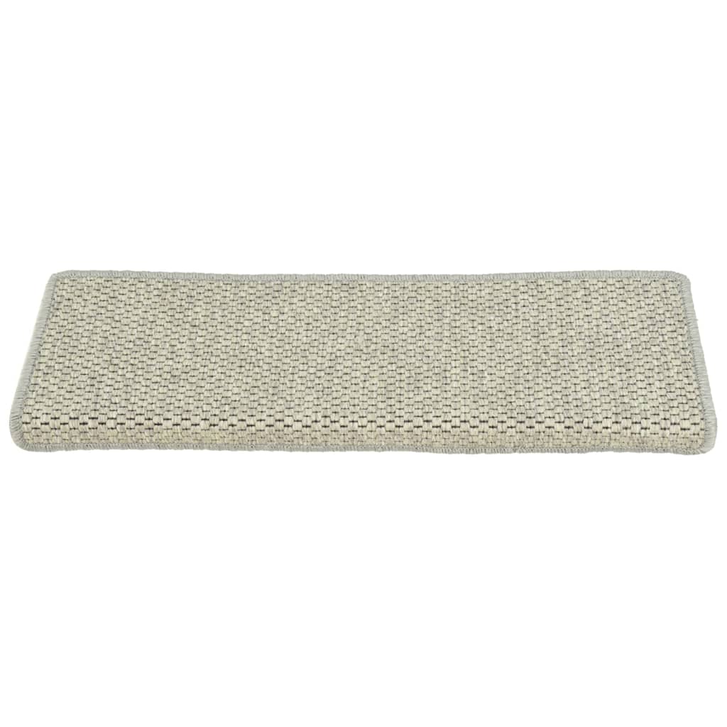 Treppenmatten Selbstklebend Sisal-Optik 15 Stk. 65x21x4 cm Grau