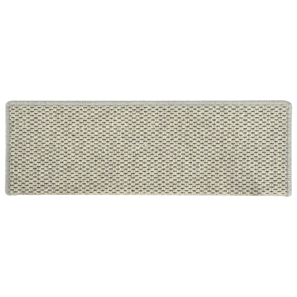 Treppenmatten Selbstklebend Sisal-Optik 15 Stk. 65x21x4 cm Grau