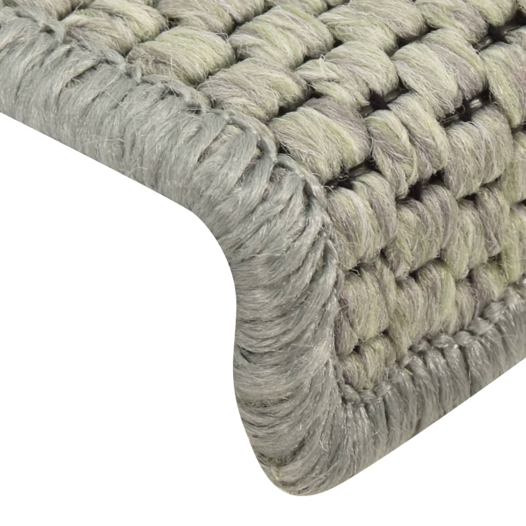 Treppenmatten Selbstklebend Sisal-Optik 15 Stk. 65x21x4 cm Grau