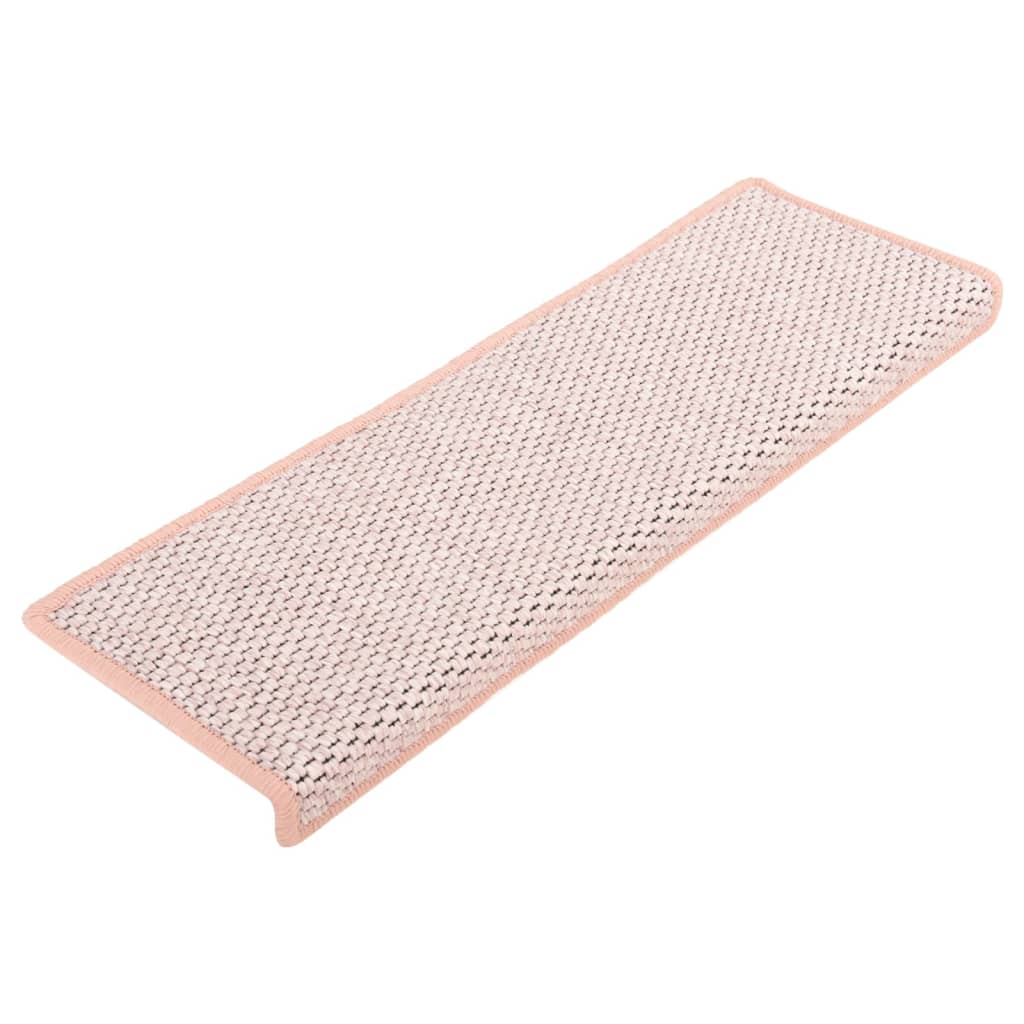 Treppenmatten Selbstklebend Sisal-Optik 15 Stk. 65x21x4 cm Rot