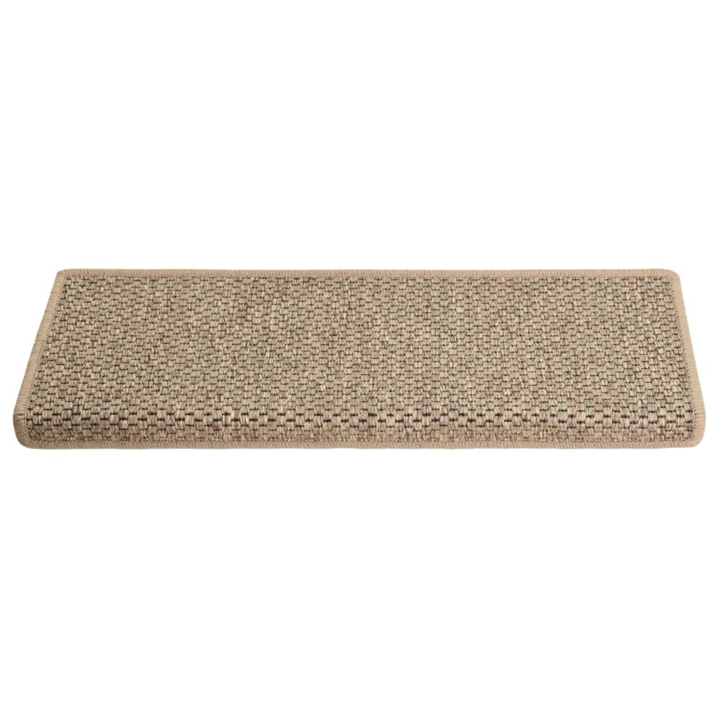 Treppenmatten Selbstklebend Sisal 15 Stk. 65x21x4cm Dunkelbeige