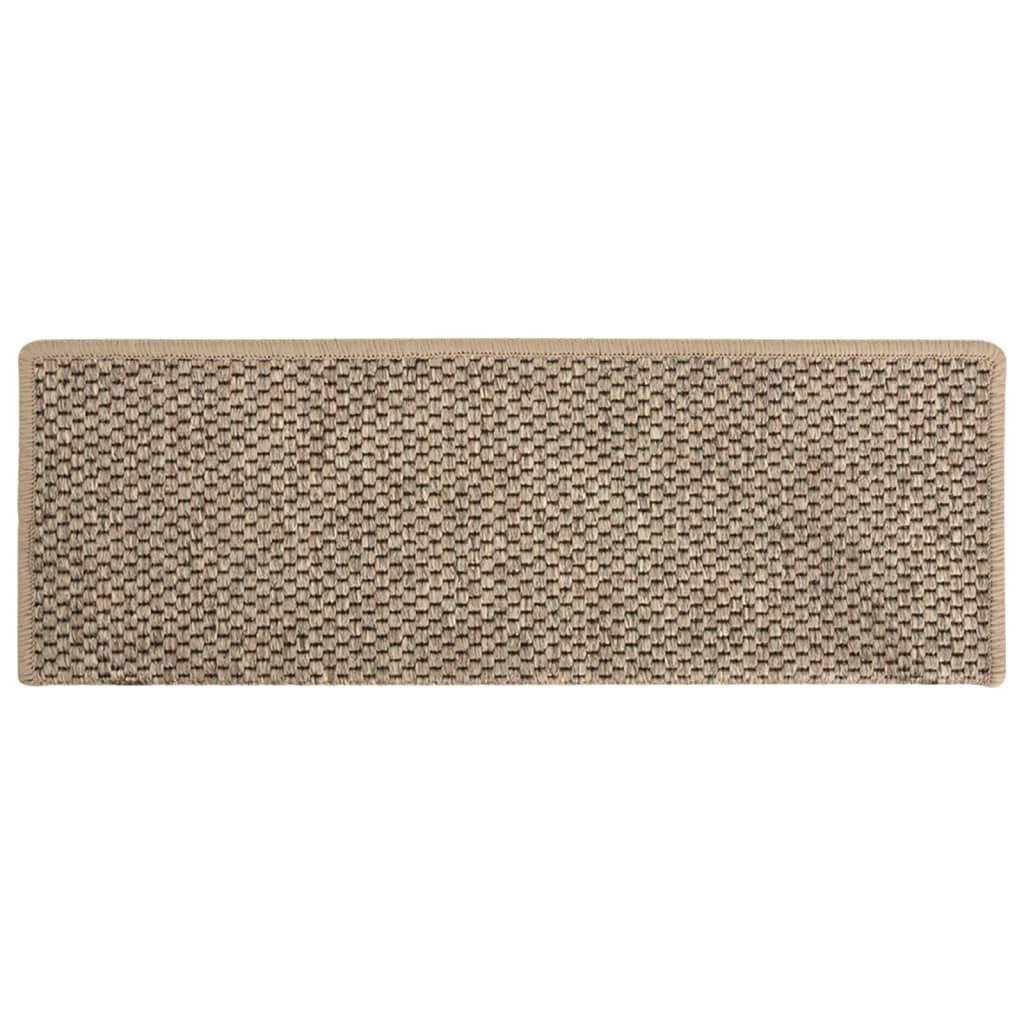 Treppenmatten Selbstklebend Sisal 15 Stk. 65x21x4cm Dunkelbeige