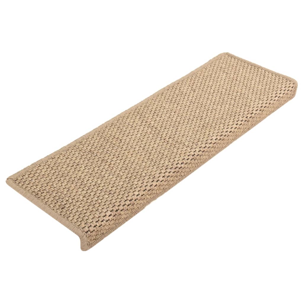 Treppenmatten Selbstklebend Sisal-Optik 15 Stk. 65x21x4 cm Sand