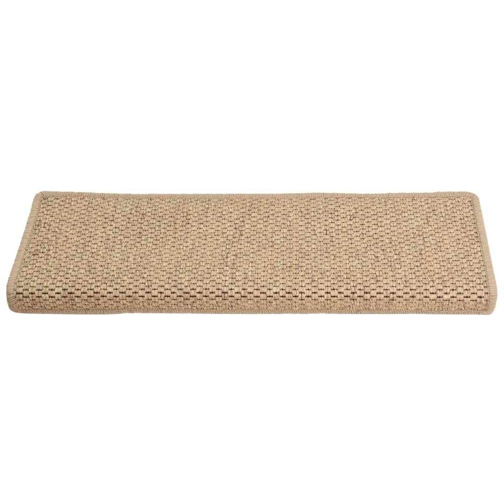 Treppenmatten Selbstklebend Sisal-Optik 15 Stk. 65x21x4 cm Sand