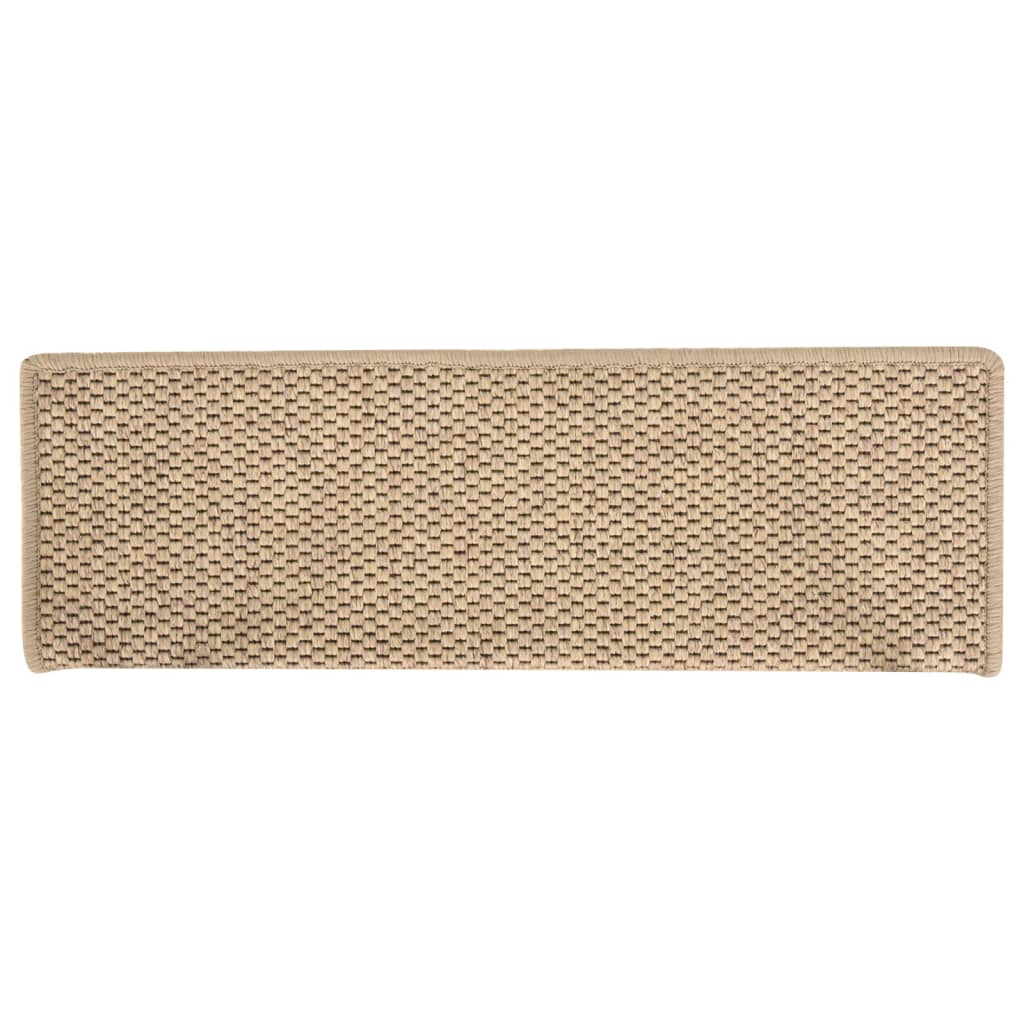 Treppenmatten Selbstklebend Sisal-Optik 15 Stk. 65x21x4 cm Sand