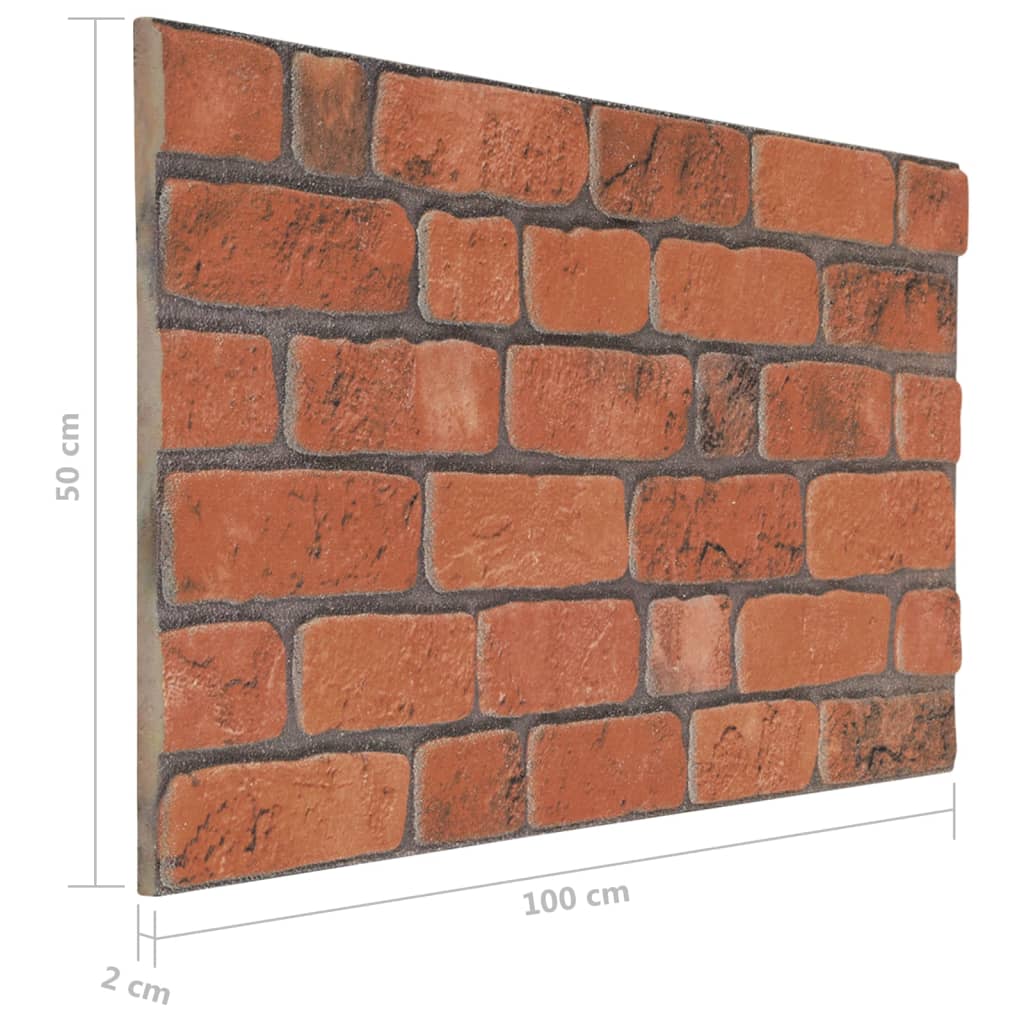 3D-Wandpaneele 10 Stk. Terrakottarot Backstein-Optik EPS