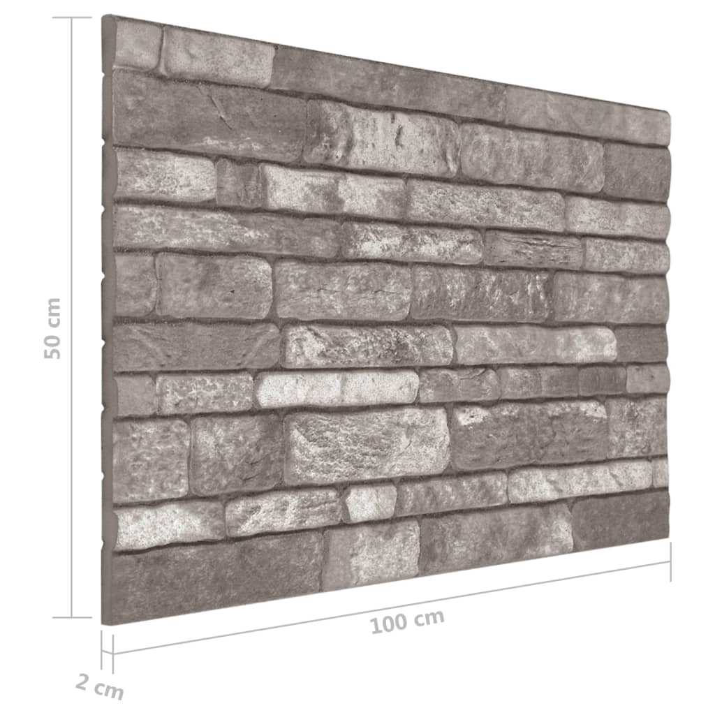 3D-Wandpaneele 10 Stk. Dunkelgrau Backstein-Optik EPS