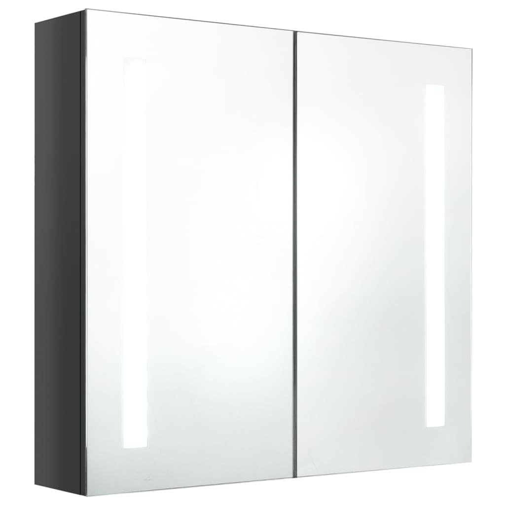 LED-Spiegelschrank fürs Bad Glänzend Grau 62x14x60 cm
