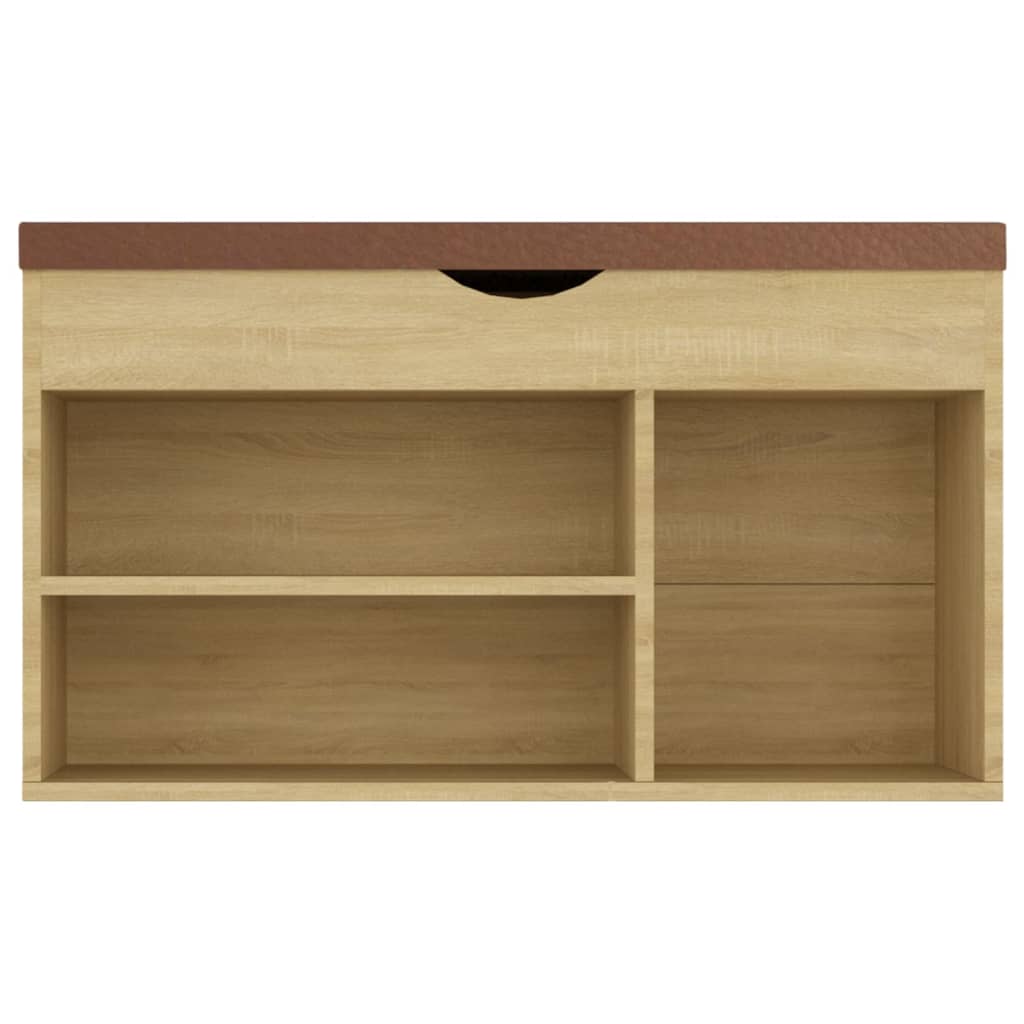 Schuhbank mit Kissen Sonoma-Eiche 80x30x47 cm Holzwerkstoff